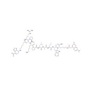 6-(7-Nitro-benzo[2,1,3]oxadiazol-4-ylamino)-hexanoyl-Arg-Pro-Lys-Pro-Leu-Ala-Nva-Trp-Lys(7-dimethylaminocoumarin-4-yl)-NH2 945414-97-1