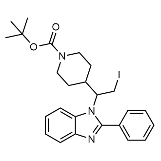 4-(2-碘-1-(2-苯基-1H-苯并[d]咪唑-1-基)乙基)哌啶-1-甲酸叔丁酯,tert-butyl 4-(2-iodo-1-(2-phenyl-1H-benzo[d]imidazol-1-yl)ethyl)piperidine-1-carboxylate