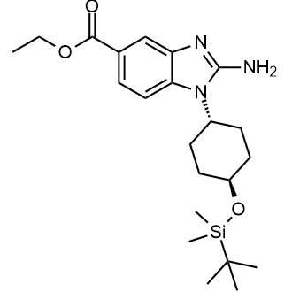 2-氨基-1-[反式-4-[(叔丁基二甲基甲硅烷基)氧基]環(huán)己基]-1H-苯并[d]咪唑-5-羧酸乙酯,Ethyl 2-amino-1-[trans-4-[(tert-butyldimethylsilyl)oxy]cyclohexyl]-1H-benzo[d]imidazole-5-carboxylate