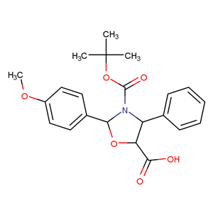 (4S,5R)-2-(4-甲氧基苯基)-4-苯基-3,5-恶唑烷二羧酸3-叔丁酯,(4S,5R)-3-tert-butoxycarbony-2-(4-anisy)-4-phenyl-5-oxazolidinecarboxylic acid
