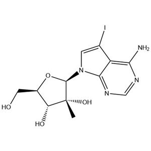 5-Iodo-7-(2-C-methyl-beta-D-ribofuranosyl)-7H-pyrrolo[2,3-d]pyrimidin-4-amine,5-Iodo-7-(2-C-methyl-beta-D-ribofuranosyl)-7H-pyrrolo[2,3-d]pyrimidin-4-amine