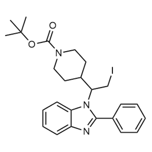 4-(2-碘-1-(2-苯基-1H-苯并[d]咪唑-1-基)乙基)哌啶-1-甲酸叔丁酯,tert-butyl 4-(2-iodo-1-(2-phenyl-1H-benzo[d]imidazol-1-yl)ethyl)piperidine-1-carboxylate