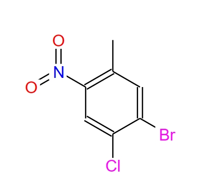 1-溴-2-氯-5-甲基-4-硝基苯,1-bromo-2-chloro-5-methyl-4-nitrobenzene