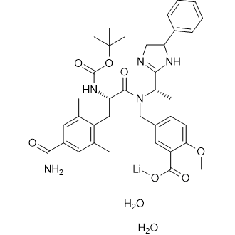 5-(((S)-2-((叔丁氧基羰基)氨基)-3-(4-氨基甲酰基-2,6-二甲基苯基)-N-((S)-1-(5-苯基-1H-咪唑-2-基)乙基)丙酰胺基)甲基)-2-甲氧基苯甲酸酯二水合物,lithium 5-(((S)-2-((tert-butoxycarbonyl)amino)-3-(4-carbamoyl-2,6-dimethylphenyl)-N-((S)-1-(5-phenyl-1H-imidazol-2-yl)ethyl)propanamido)methyl)-2-methoxybenzoate dihydrate