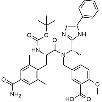 5-(((S)-2-((叔丁氧基羰基)氨基)-3-(4-氨基甲酰基-2,6-二甲基苯基)-N-((S)-1-(5-苯基-1H-咪唑 -2-基)乙基)丙酰胺基)甲基)-2-甲氧基苯甲酸,5-(((S)-2-((tert-butoxycarbonyl)amino)-3-(4-carbamoyl-2,6-dimethylphenyl)-N-((S)-1-(5-phenyl-1H-imidazol-2-yl)ethyl)propanamido)methyl)-2-methoxybenzoic acid