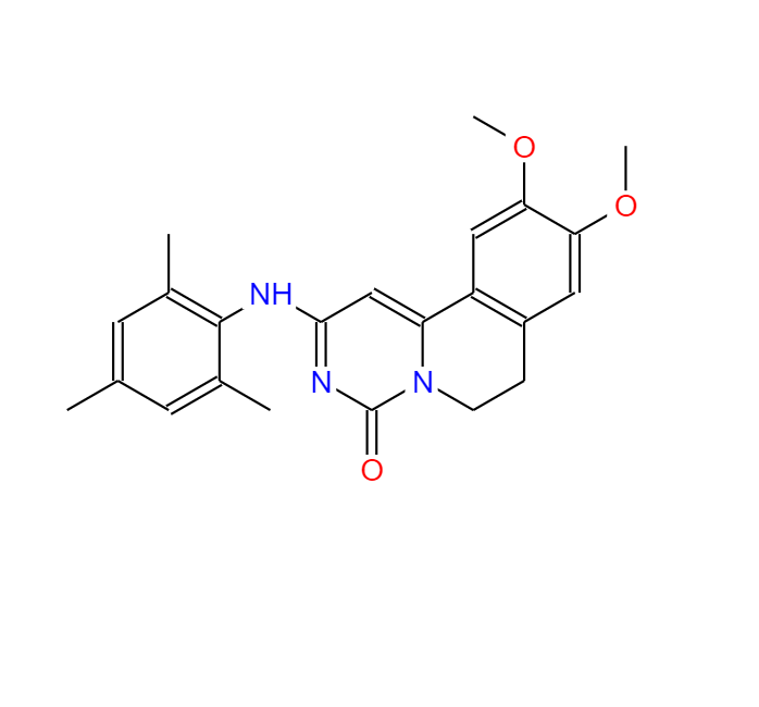 9,10-dimethoxy-2-(2,4,6-trimethylanilino)-6,7-dihydropyrimido[6,1-a]isoquinolin-4-one,9,10-dimethoxy-2-(2,4,6-trimethylanilino)-6,7-dihydropyrimido[6,1-a]isoquinolin-4-one