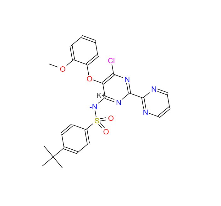 N-[6-氯-5-(2-甲氧基苯氧基)[2,2'-聯(lián)嘧啶]-4-基]-4-叔丁基苯磺酰胺鉀鹽,N-[6-Chloro-5-(2-methoxyphenoxy)[2,2'-bipyrimidin]-4-yl]-4-(1,1-dimethylethyl)benzenesulfonamide potassium salt