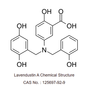 Lavendustin A (RG-14355) 是一种有效，选择性和 ATP 竞争性的表皮生长因子受体 (EGFR) 酪氨酸激酶抑制剂
