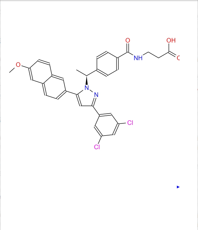 N-[4-[(1S)-1-[3-(3,5-二氯苯基)-5-(6-甲氧基-2-萘基)-1H-吡唑-1-基]乙基]苯甲酰]-BETA-丙氨酸,b-Alanine, N-[4-[(1S)-1-[3-(3,5-dichlorophenyl)-5-(6-methoxy-2-naphthalenyl)-1H-pyrazol-1-yl]ethyl]benzoyl]-