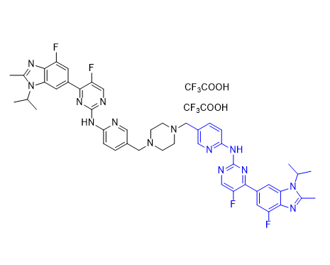 阿貝西利雜質08,N,N'-((piperazine-1,4-diylbis(methylene))bis(pyridine-5,2-diyl))bis(5-f luoro-4-(4-fluoro-1-isopropyl-2-methyl-1H-benzo[d]imidazol-6-yl)pyri midin-2-amine) bis(2,2,2-trifluoroacetate)