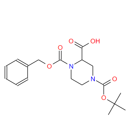 N-4-叔丁氧羰基-N-1-芐氧羰基-2-哌嗪羧酸,N-4-Boc-N-1-Cbz-2-piperazine carboxylic acid