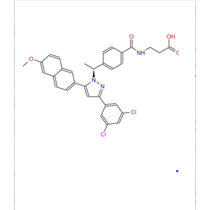 N-[4-[（1S）-1-[3-（3,5-二氯苯基）-5-（6-甲氧基-2-萘基）-1H-吡唑-1-基]乙基]苯甲酰基]-beta-丙氨酸