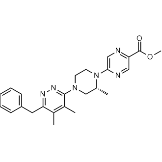 (R)-5-(4-(6-苄基-4,5-二甲基哒嗪-3-基)-2-甲基哌嗪-1-基)吡嗪-2-羧酸甲酯,(R)-Methyl 5-(4-(6-benzyl-4,5-dimethylpyridazin-3-yl)-2-methylpiperazin-1-yl)pyrazine-2-carboxylate