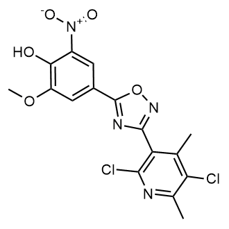 4-[3-(2,5-二氯-4,6-二甲基-3-吡啶基)-1,2,4-噁二唑-5-基]-2-甲氧基-6-硝基苯酚,4-[3-(2,5-Dichloro-4,6-dimethyl-3-pyridinyl)-1,2,4-oxadiazol-5-yl]-2-methoxy-6-nitrophenol