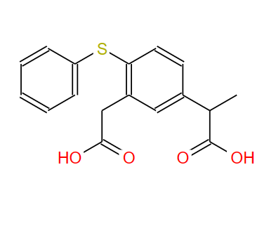 5-(1-羧乙基)-2-(苯硫基)苯乙酸,5-(1-Carboxyethyl)-2-(phenylthio)phenylacetic acid