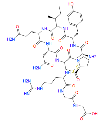 CYS-TYR-ILE-GLN-ASN-CYS-PRO-ARG-GLY-GLY (DISULFIDE BRIDGE: CYS1-CYS6)),CYS-TYR-ILE-GLN-ASN-CYS-PRO-ARG-GLY-GLY (DISULFIDE BRIDGE: CYS1-CYS6))