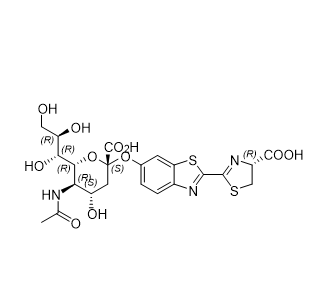 N-乙?；?2-O-[2-[（4R）-4-羧基-4,5-二氫-2-噻唑基]-6-苯并噻唑基]-α-神經(jīng)氨酸,N-Acetyl-2-O-[2-[(4R)-4-carboxy-4,5-dihydro-2- thiazolyl]-6-benzothiazolyl]-α-neuraminic acid