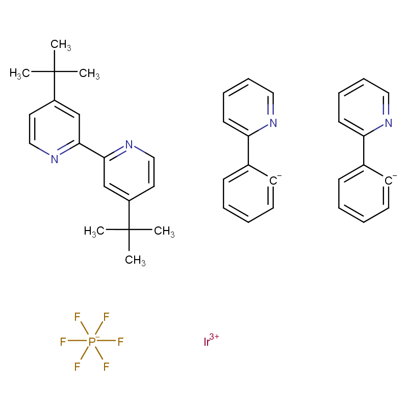 (4,4’-二叔丁基-2,2’-联吡啶)双[(2-吡啶基)苯基]铱(III)六氟磷酸盐,(4,4'-Di-tert-butyl-2,2'-bipyridine)bis[(2-pyridinyl)phenyl]iridium(III) hexafluorophosphate