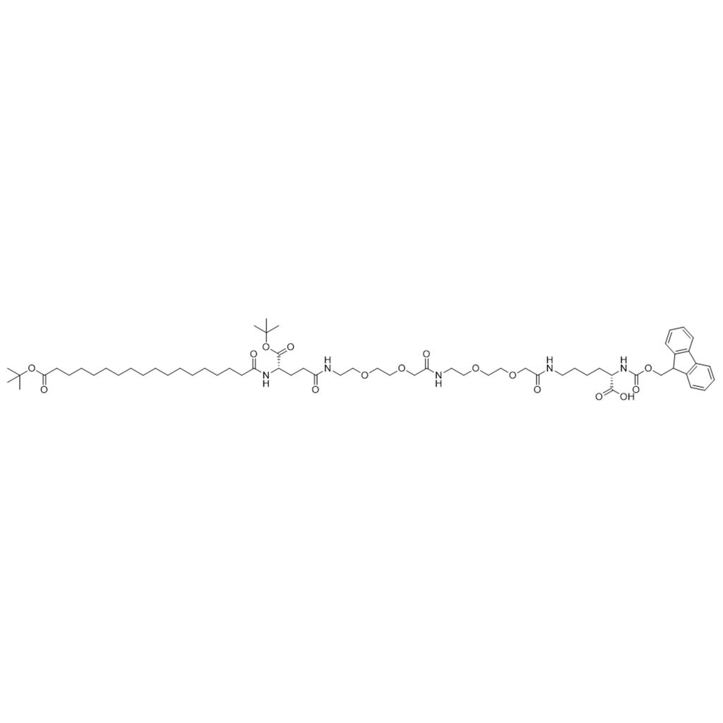 (3S,30S)-3-羧基-30-(叔丁氧羰基)- 9,18,27,32-四氧代-11,14,20,23-四氧杂-2,8,17,26,31-五氮杂四十九烷二酸 49-叔丁酯 1-(9H-芴-9-基甲基)酯,Fmoc-L-Lys[Oct-(otBu)-Glu-(otBu)-AEEA-AEEA]-OH