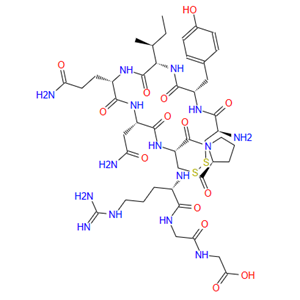 CYS-TYR-ILE-GLN-ASN-CYS-PRO-ARG-GLY-GLY (DISULFIDE BRIDGE: CYS1-CYS6)),CYS-TYR-ILE-GLN-ASN-CYS-PRO-ARG-GLY-GLY (DISULFIDE BRIDGE: CYS1-CYS6))