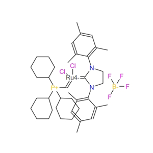 二氯[1,3-双(2,4,6-三甲基苯基)-2-咪唑烷亚基][(三环己基正膦基)亚甲基]四氟硼酸钌(II) 832146-68-6