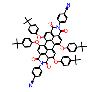 叔丁基苯醚苝酰二胺-苯腈,7,18-bis(4-aminophenyl)-11,14,22,26-tetrakis(4-tert-butylphenoxy)-7,18-