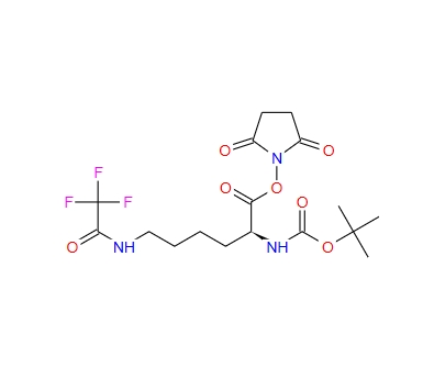 2,5-二氧代-1-吡咯烷基N2-{[(2-甲基-2-丙基)氧基]羰基}-N6-(三氟乙酰基)赖氨酸酯,(2,5-dioxopyrrolidin-1-yl) (2S)-2-[(2-methylpropan-2-yl)oxycarbonylamino]-6-[(2,2,2-trifluoroacetyl)amino]hexanoate