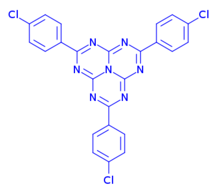 2,5,8-tris(4-chlorophenyl)-1,3,4,6,7,9,9b-heptaazaphenalene,2,5,8-tris(4-chlorophenyl)-1,3,4,6,7,9,9b-heptaazaphenalene
