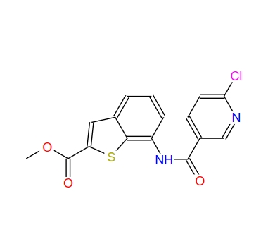 7-[(6-chloro-pyridine-3-carbonyl)-amino]-benzo[b]thiophene-2-carboxylic acid methyl ester,7-[(6-chloro-pyridine-3-carbonyl)-amino]-benzo[b]thiophene-2-carboxylic acid methyl ester