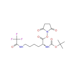 2,5-二氧代-1-吡咯烷基N2-{[(2-甲基-2-丙基)氧基]羰基}-N6-(三氟乙酰基)赖氨酸酯,(2,5-dioxopyrrolidin-1-yl) (2S)-2-[(2-methylpropan-2-yl)oxycarbonylamino]-6-[(2,2,2-trifluoroacetyl)amino]hexanoate