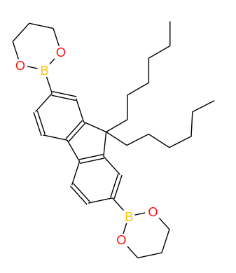 9,9-二己基芴-2,7-二硼酸二(1,3-丙二醇)酯,9,9-Dihexylfluorene-2,7-bis(trimethyleneborate)