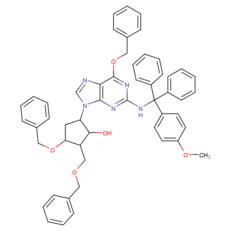 (2R,3S,5S)-3-苄氧基-5-[2-[[(4-甲氧基苯基)二苯基甲基]氨基]-6-苄氧基-9H-嘌呤-9-基]-2-苄氧基甲基环戊醇,(2R,3S,5S)-3-(Benzyloxy)-5-[2-[[(4-methoxyphenyl)diphenylmethyl]amino]-6-(phenylmethoxy)-9H-purin-9-yl]-2-(benzyloxymethyl)cyclopentanol