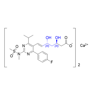 瑞舒伐他汀鈣雜質(zhì)B02,((3S,5S,E)-7-(4-(4-fluorophenyl)-6-isopropyl-2-(N-methylmethyl sulfonamido)pyrimidin-5-yl)-3,5-dihydroxyhept-6-enoate)calcium (II)