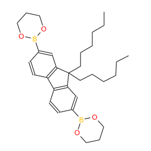 250597-29-6；9,9-二己基芴-2,7-二硼酸二(1,3-丙二醇)酯；9,9-Dihexylfluorene-2,7-bis(trimethyleneborate)