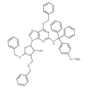 (2R,3S,5S)-3-苄氧基-5-[2-[[(4-甲氧基苯基)二苯基甲基]氨基]-6-苄氧基-9H-嘌呤-9-基]-2-苄氧基甲基环戊醇 142217-78-5