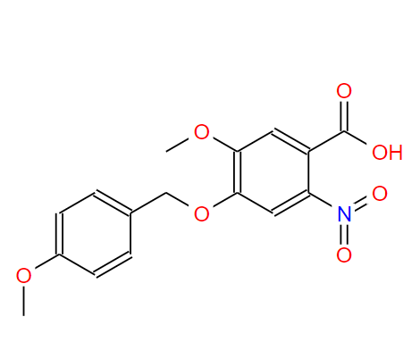 5-甲氧基-4-((4-甲氧基苄基)氧基)-2-硝基苯甲酸,5-Methoxy-4-((4-Methoxybenzyl)oxy)-2-nitrobenzoic acid