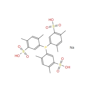 三(2,4-二甲基苯基)磷化氢-5,5',5''-三磺酸三钠盐水合物,Tris(4,6-dimethyl-3-sulfonatophenyl)phosphine trisodium salt hydrate, min. 97% TXPTS