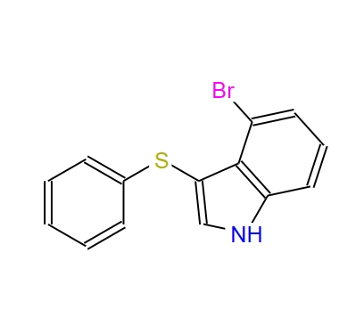 4-bromo-3-(phenylthio)-1H-indole,4-bromo-3-(phenylthio)-1H-indole