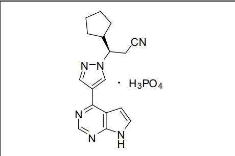 磷酸芦可替尼；磷酸鲁索利替尼；磷酸鲁索替尼,(βR)-β-Cyclopentyl-4-(7H-pyrrolo[2,3-d]pyrimidin-4-yl)-1H-pyrazole-1-propanenitrile phosphate