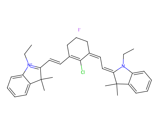 IR-780乙基碘化物,3H-Indolium,2-[2-[2-chloro-3-[(1-ethyl-1,3-dihydro-3,3-dimethyl-2H-indol-2-ylidene)ethylidene]-1-cyclohexen-1-yl]ethenyl]-1-ethyl-3,3-dimethyl-, iodide
