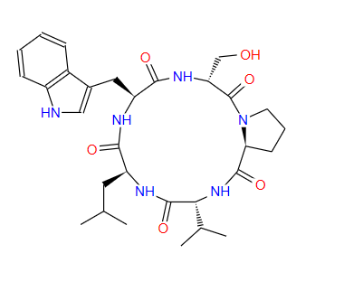 CYCLO(-D-SER-PRO-D-VAL-LEU-D-TRP),CYCLO(-D-SER-PRO-D-VAL-LEU-D-TRP)