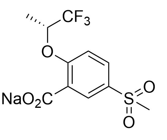 Benzoic acid, 5-(methylsulfonyl)-2-[(1R)-2,2,2-trifluoro-1-methylethoxy]-, sodium salt