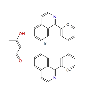 二(1-苯基-异喹啉)(乙酰丙酮)合铱(III),Bis(1-phenyl-isoquinoline)(Acetylacetonato)iridium(III)