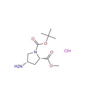 (2S,4S)-1-叔丁基 2-甲基 4-氨基吡咯烷-1,2-二甲酸酯盐酸盐,Boc-(2S,4S)-4-amino-proline methyl ester, hydrochloride (1:1)
