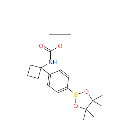1-(4-(4,4,5,5-四甲基-1,3,2-二氧硼戊环-2-基)苯基)环丁基氨基甲酸叔丁酯,Carbamic acid, N-[1-[4-(4,4,5,5-tetramethyl-1,3,2-dioxaborolan-2-yl)phenyl]cyclobutyl]-, 1,1-dimethylethyl ester