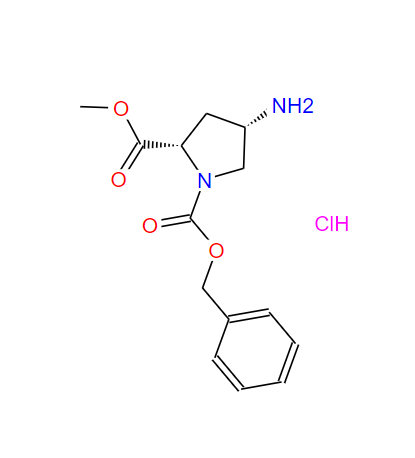 REL-1-苄基2-甲基(2S,4S)-4-氨基吡咯烷-1,2-二羧酸盐酸盐,Cbz-(2S,4S)-4-amino-proline methyl ester, hydrochloride (1:1)