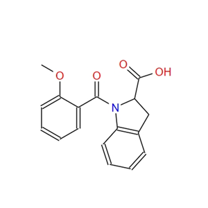 1-(2-methoxybenzoyl)-2,3-dihydro-1H-indole-2-carboxylicacid 1105700-28-4