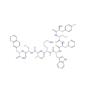 H-Phe(4-Cl)-D-Cys-β-(3-pyridyl)-Ala-D-Trp-N-Me-Lys-Thr-Cys-2-Nal-NH2 341519-04-8