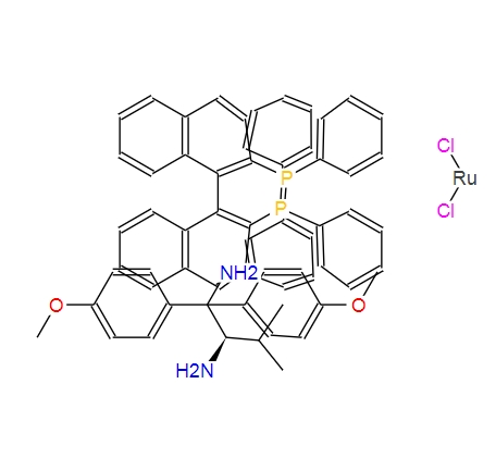 二氯化[(R)-(+)-2,2-双(二苯基膦基)-1,1双萘基][(2R)()-1,1-双(4-甲氧苯基)-3-甲基-1,2-丁二胺]铷(Ⅱ),DICHLORO[(R)-2,2'-BIS(DIPHENYLPHOSPHINO)-1,1'-BINAPHTHYL][(R)-1,1-BIS(P-METHOXYPHENYL)-2-ISOPROPYLETHANE-1,2-DIAMINE]RUTHENIUM(II)