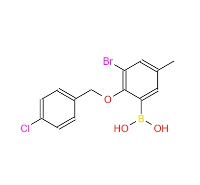 3-溴-2-(4′-氯苄氧基)-5-甲基苯基硼酸,3-Bromo-2-(4-chlorobenzyloxy)-5-methylphenylboronic acid